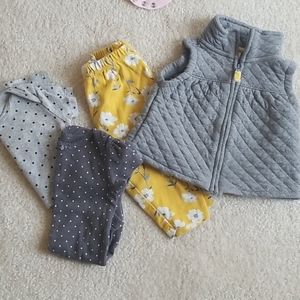 Carters set of vest, pants, 2 short sleeved onesie
